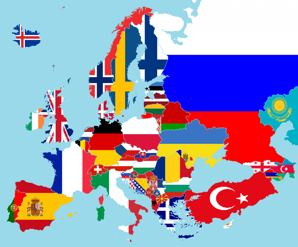 European Flags Image via Wikimedia Commons (Public Domain)