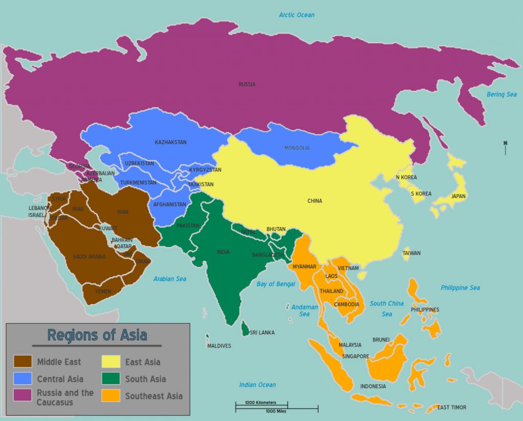 Map of Asia Image via Wikimedia Commons (CC BY 1.0)