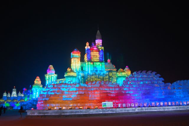 Castles made of ice and lazers? Yeah, China does that.