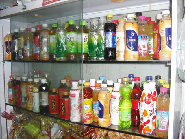 The drink shelf in my local 小卖部.