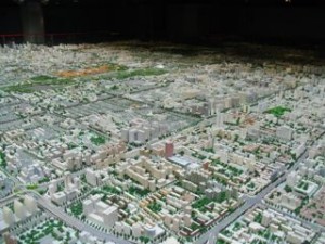 A 1:750 scale model of Beijing.