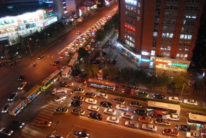 Bird's eye view of Beijing's horrendous traffic.
