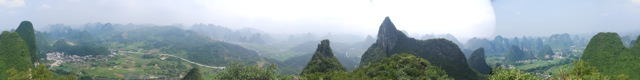View from the top of the Moon Hill in Yangshuo.