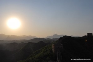 Enjoy a nice sunset on Jinshanling.