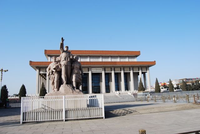 Mao's Mausoleum in Tiananmen Square.