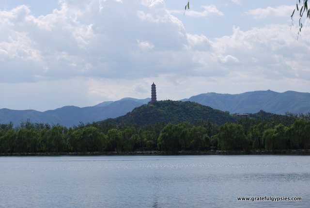 Scenic Kunming Lake and the Western Hills of Beijing.
