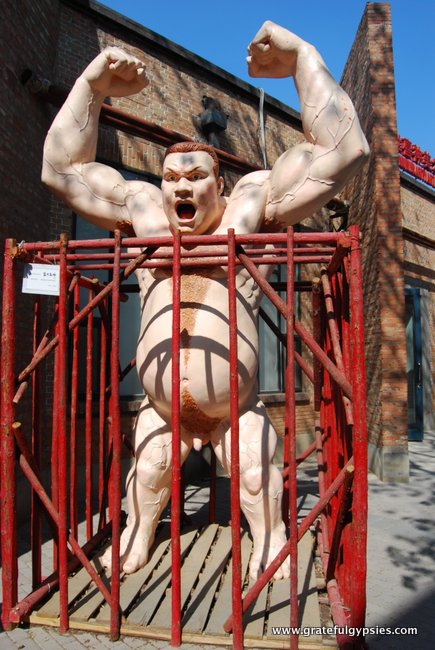 An athlete who has done too many 'roids and has been caged.