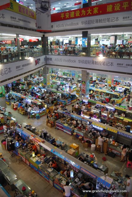 One of Shenzhen's many bustling markets.