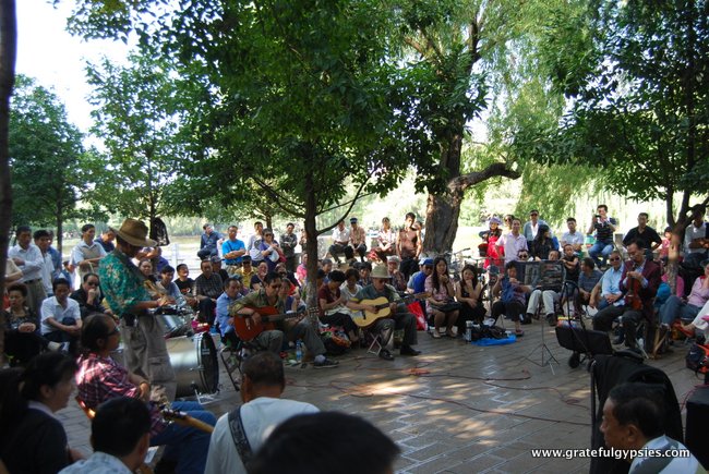 Jam session in the park - just another Saturday in Kunming.