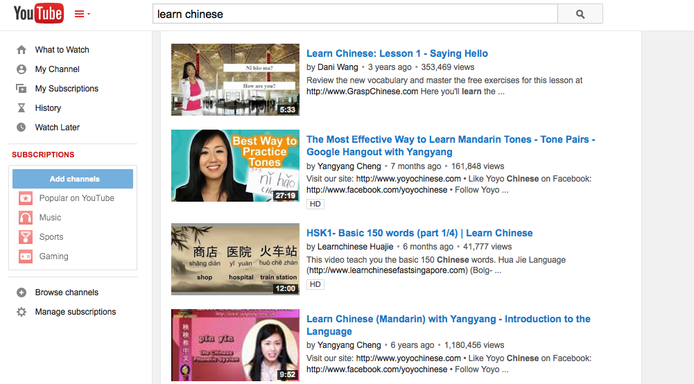 There are tons of ways to learn Chinese on YouTube.