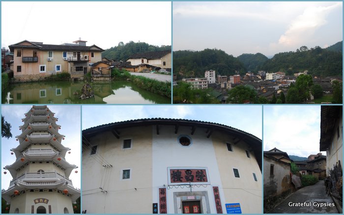 A small village with an empty tulou.