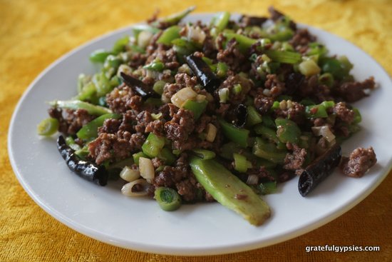 Tasty minced beef cooked up with lots of chili peppers.