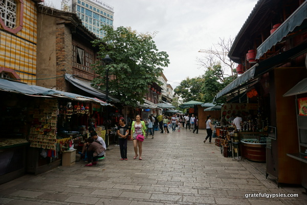 The market is located on a small walking street downtown.