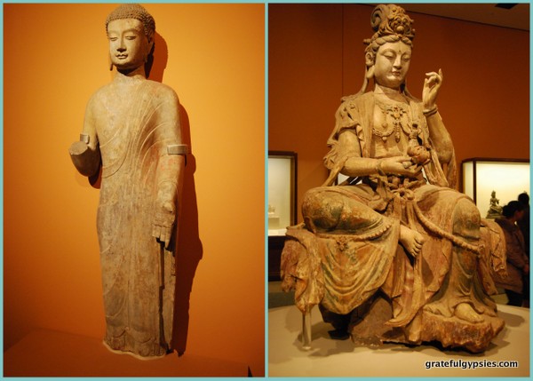 Buddhist artifacts in the museum.