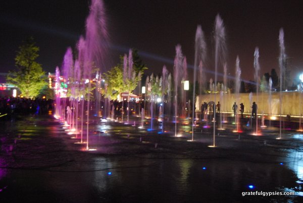 Water show at night.