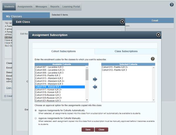 cl-150 class assignment subscriptions