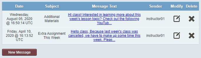 cl-150 class messages