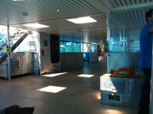 The Waterbus from the inside. 