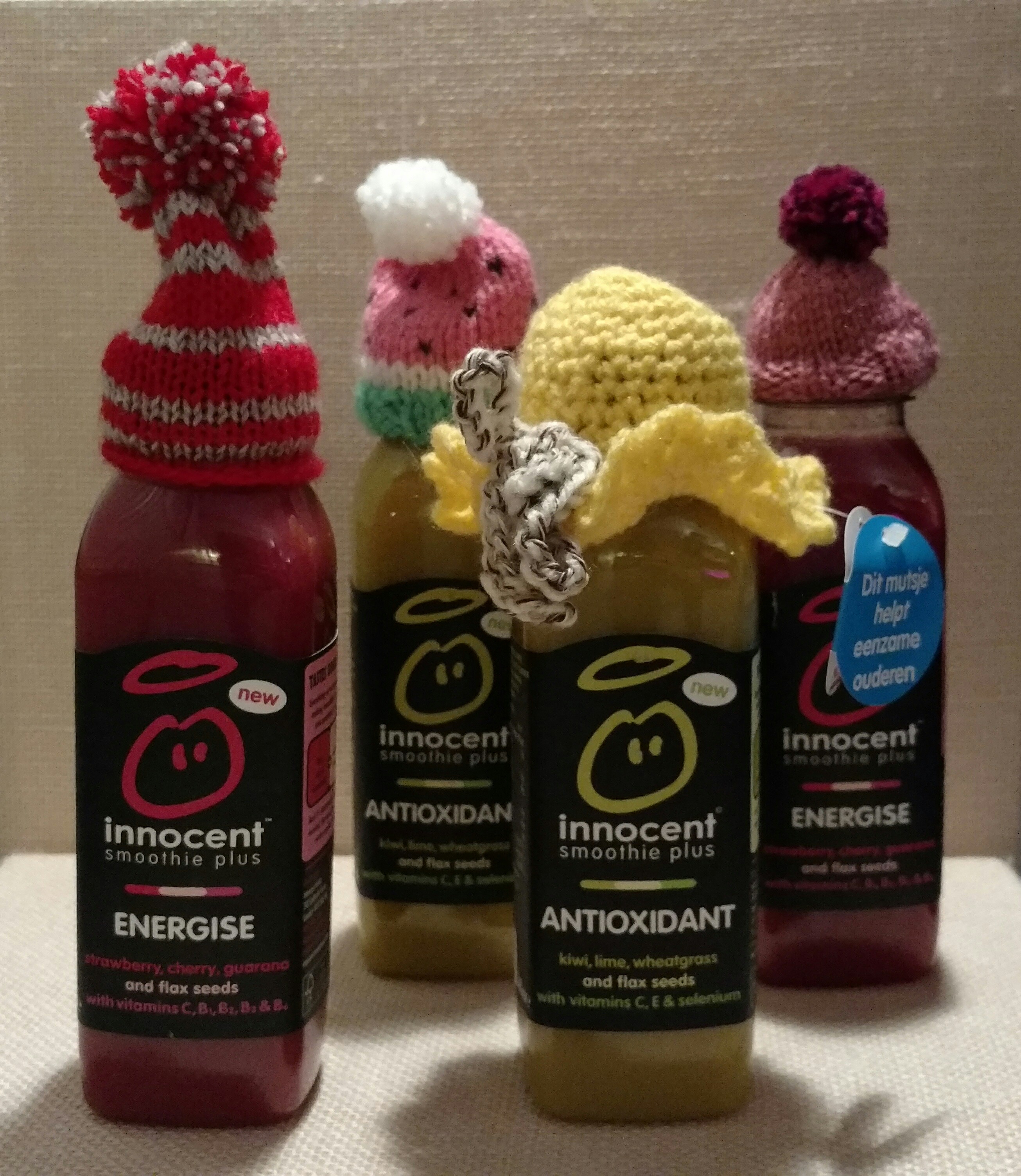 Innocent smoothies with hats...