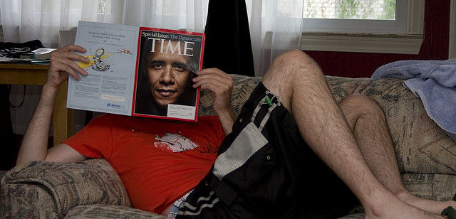 Image "Obama on mah couch" by Brian Ambrozy on Flickr.com