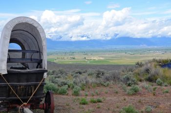 Covered wagon from the Oregon Trail.