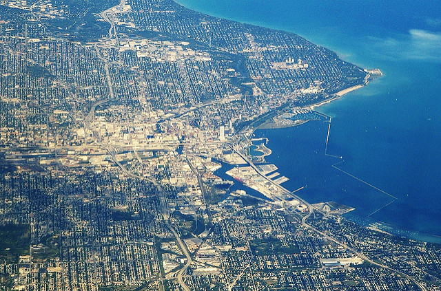 Milwaukee from above. Image by Ron Reiring from flickr.com.