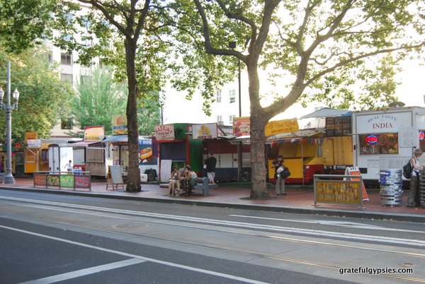 Some of the many food carts.