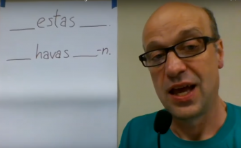 "estas vs havas" - image courtesy of Esperanto Variety Show 