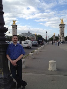 Me at the Pont Alexandre III, 2012, with the Grand Palais in the background