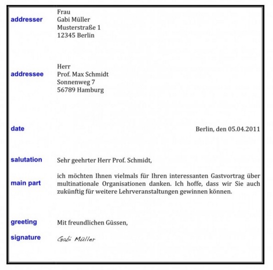 Writing A Formal Letter In German German Language Blog