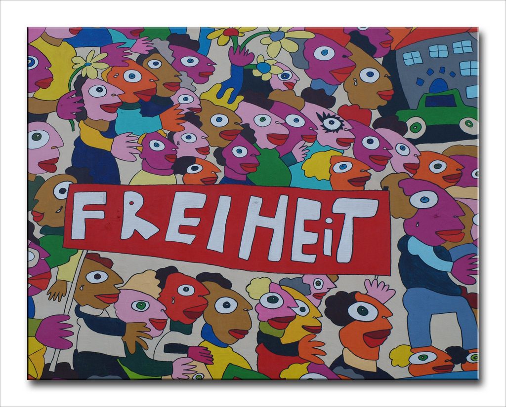 Freiheit (Freedom). The Germans were finally free again from any other regime, and east and west could live together again. (Image by Harald Henkel at Flickr.com under license CC BY ND 2.0)