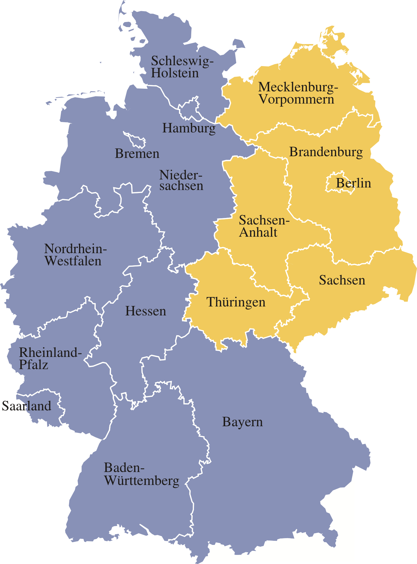 Название какой немецкой провинции. Карта Германии с 16 федеральными землями. Карта Германии по землям. Карта административных земель Германии. Административное деление ФРГ карта.