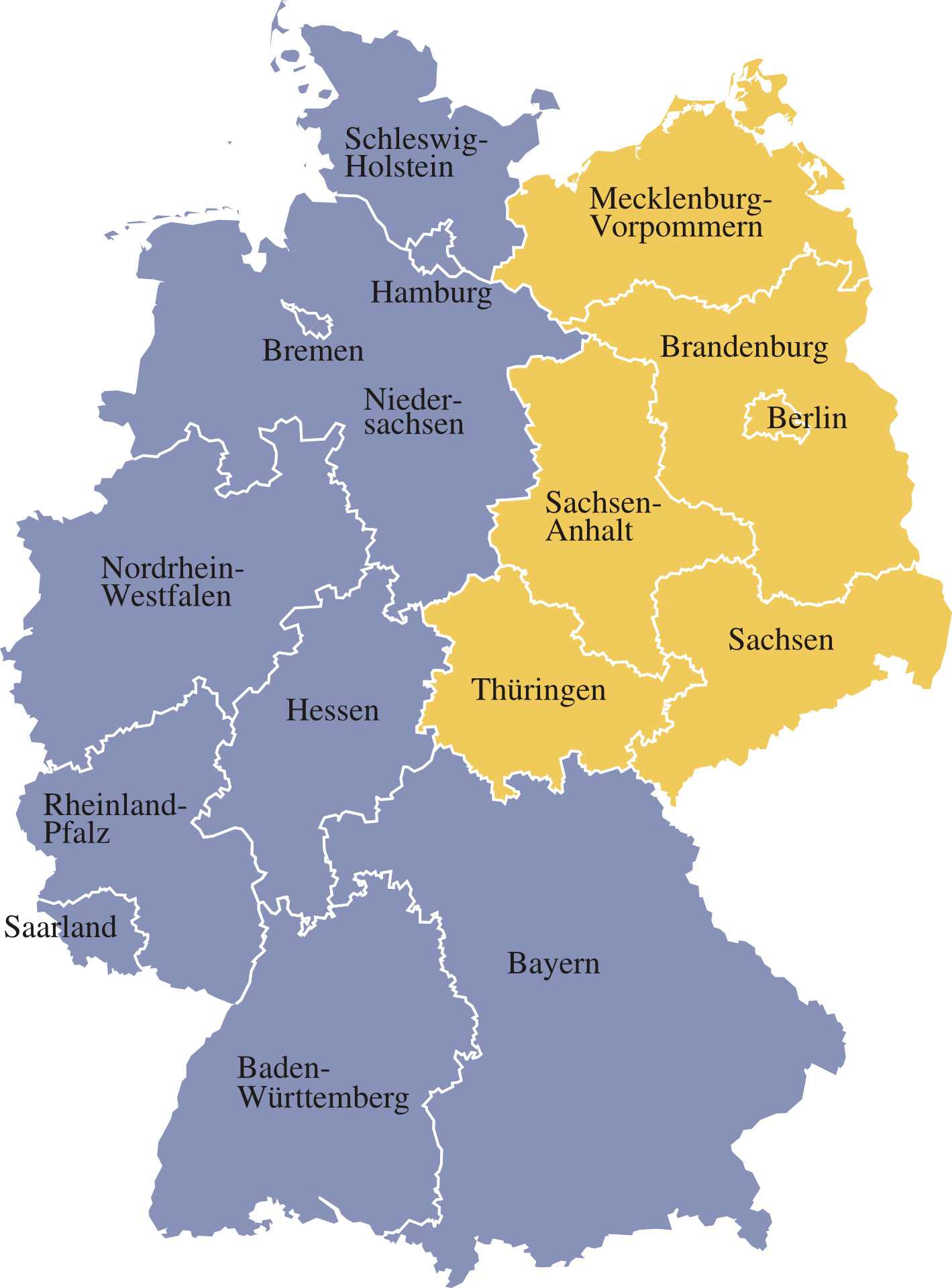 Карта germany. Карта Германии с 16 федеральными землями. Карта Германии 16 земель. Земли Германии на карте Германии. Карта Германии по землям.