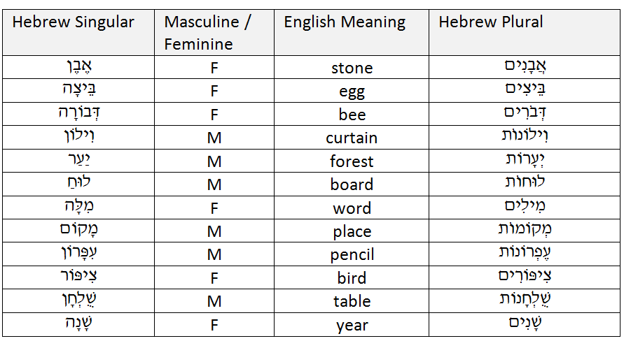 Hebrew Plural Nouns | Hebrew Language Blog