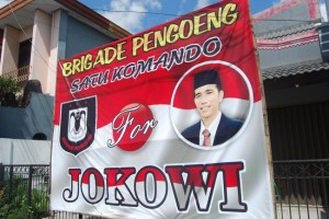 A campaign sign for Jokowi.