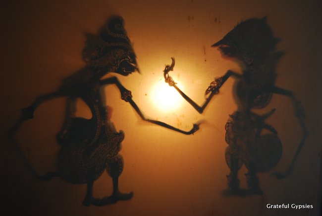 The famed shadow puppets of Indonesia.