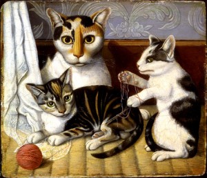 Art-Drawing-Animal-Cat-Cat-and-Kittens-American - believed copyright free