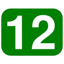 12 on green background