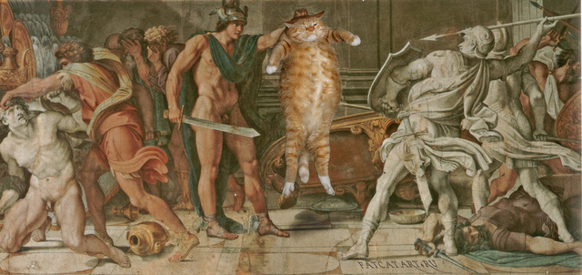 Anibale Carracci: Persus in a tinfoil hat and the Fat Cat.