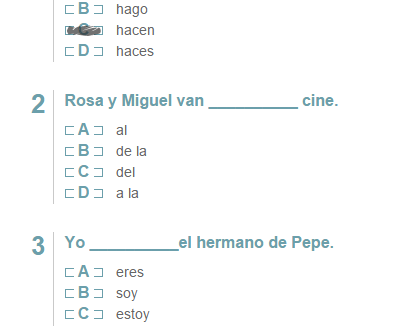 I spent about ten minutes staring at question number 2 on Transparent Language's Spanish Proficiency test, reading it as "Rosa and Miguel from ____ cinema" (Dutch 'van' = 'from') and muttering angrily about how the question just didn’t make any sense.