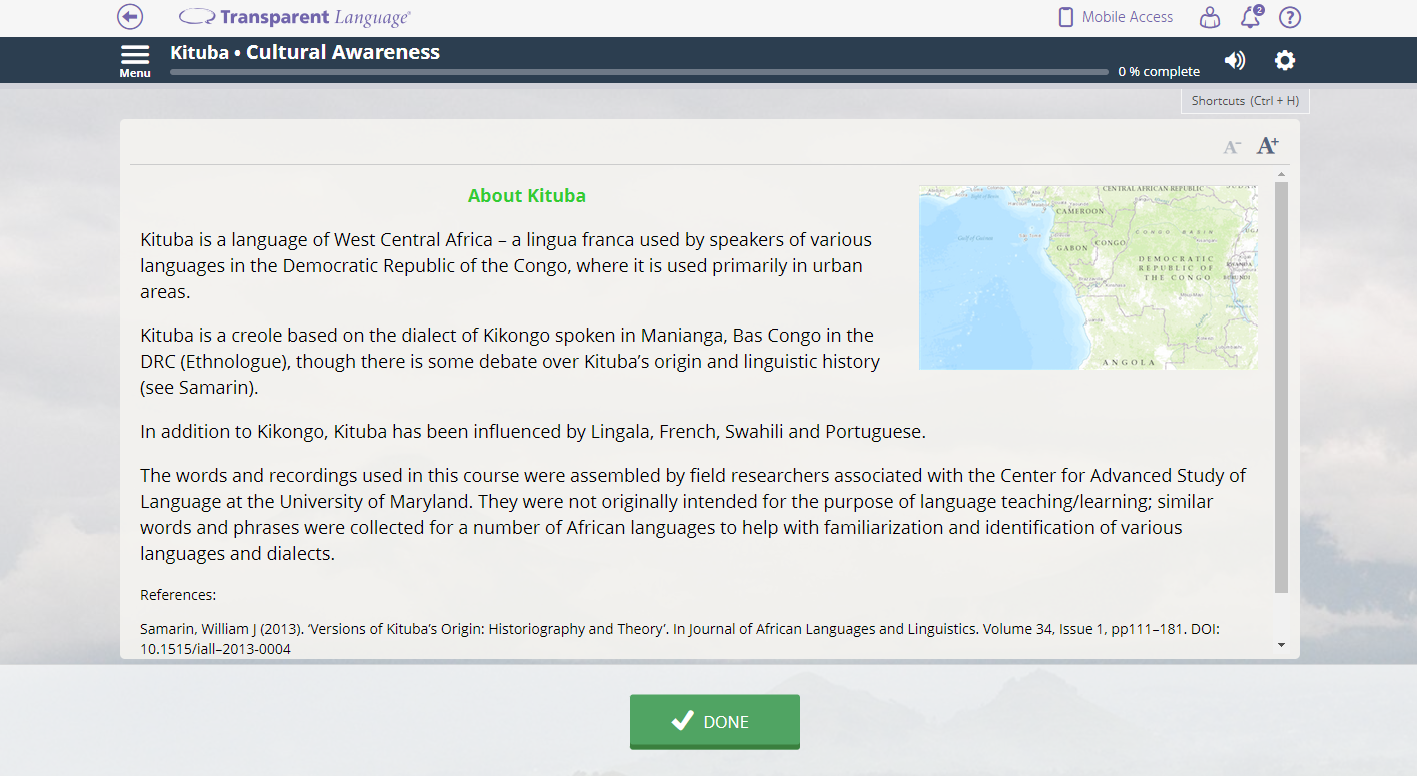 Kituba course Transparent Language Online