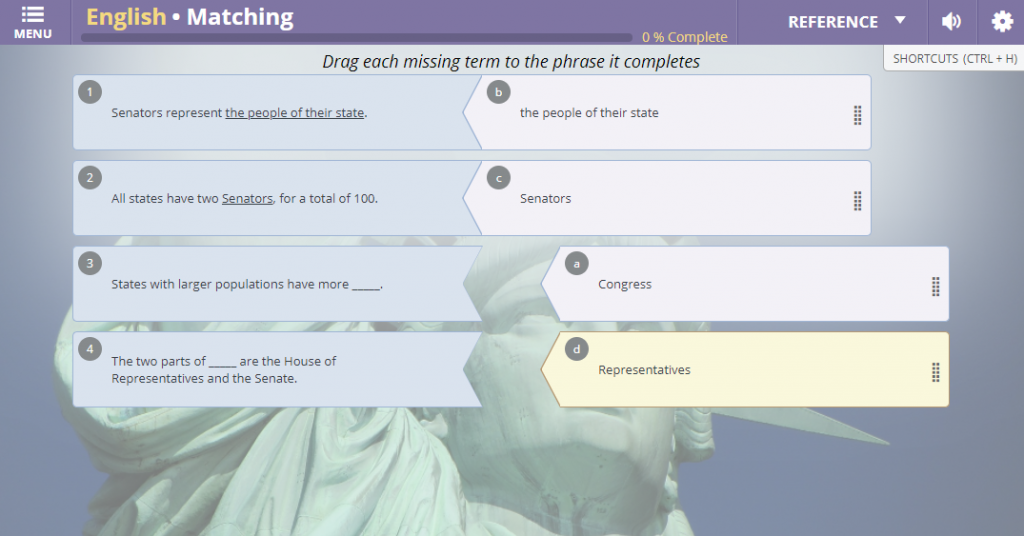 american citizenship test prep course - vocab matching