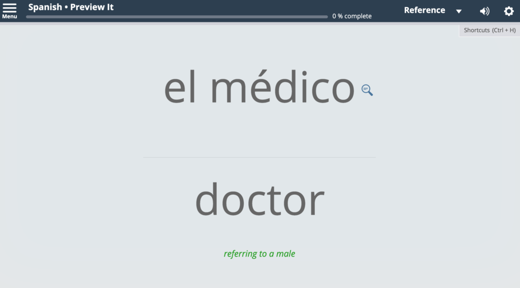 medical language vocabulary in spanish on transparent language online