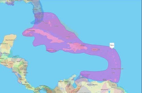 map of Taino descendants