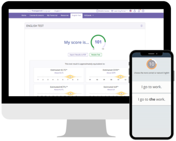 Transparent Language Online 5 minute English test
