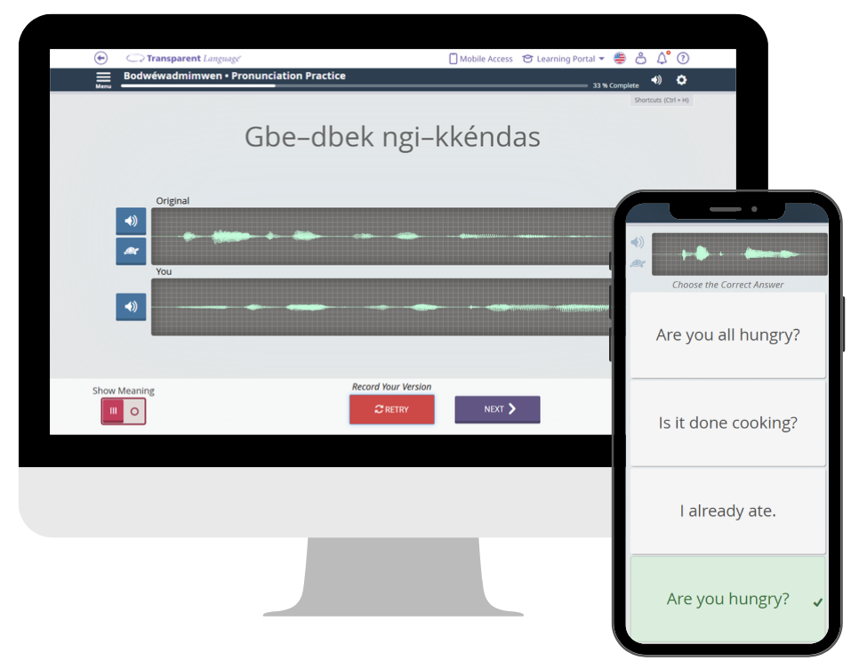 Potawatomi language course transparent language online