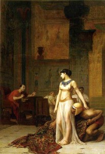 Cleopatra and Julius Caesar. Painting by Jean-Léon Gerome. Wikicommons.