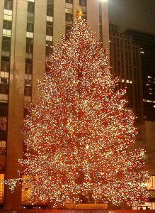 The famous Rockefeller Center Christmas Tree in New York City