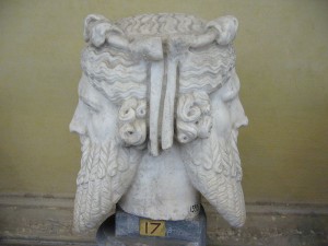 A statue representing Janus Bifrons in the Vatican Museums.