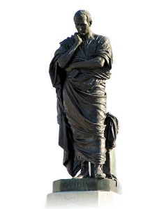 Statue (1887) by Ettore Ferrari  commemorating Ovid's exile in Tomis